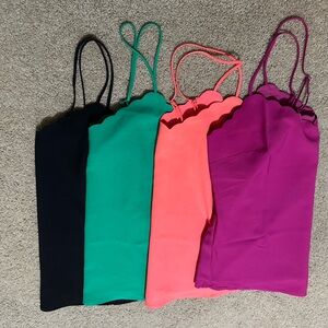 J. Crew bright coral orange scalloped edge cami size 2 NWT